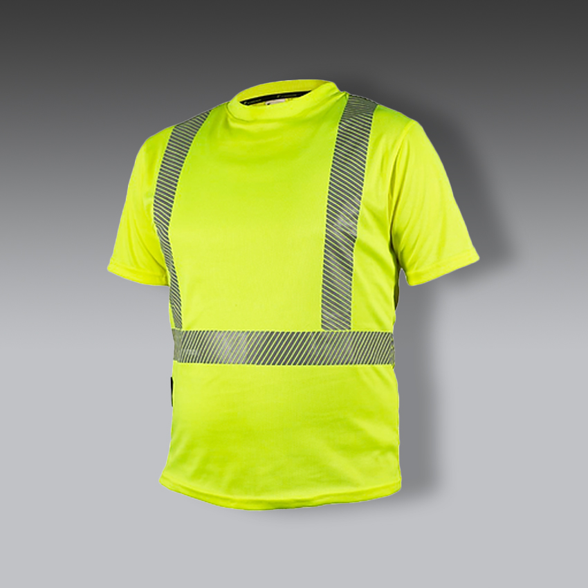chalecos para la seguridad industrial camisa cuello redondo hv modelo sr 110amcr marca jyrsa