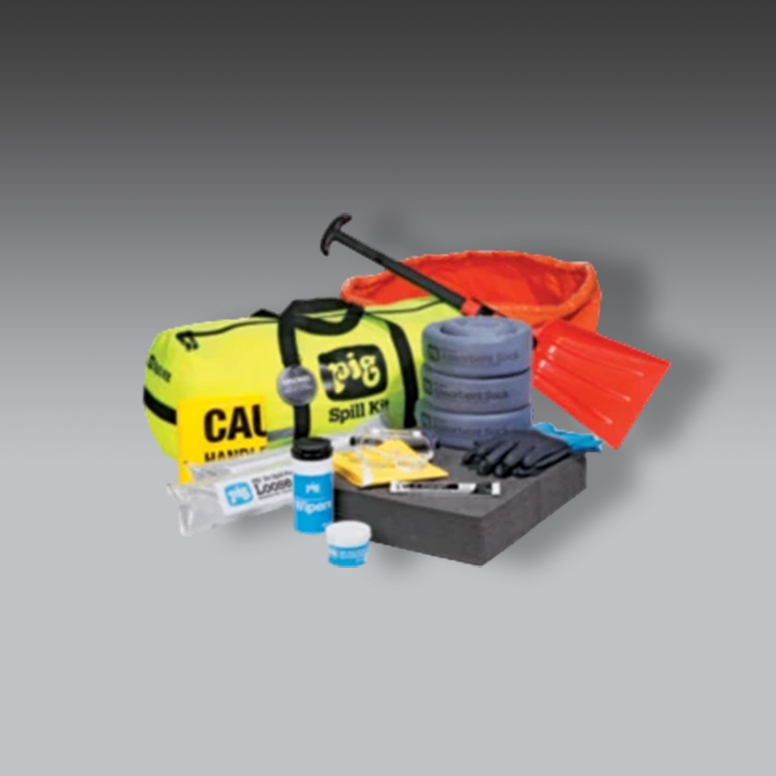 trajes para la seguridad industrial kit antiderrames para camiones pig en bolsa contenedora grande modelo kit628 marca pig