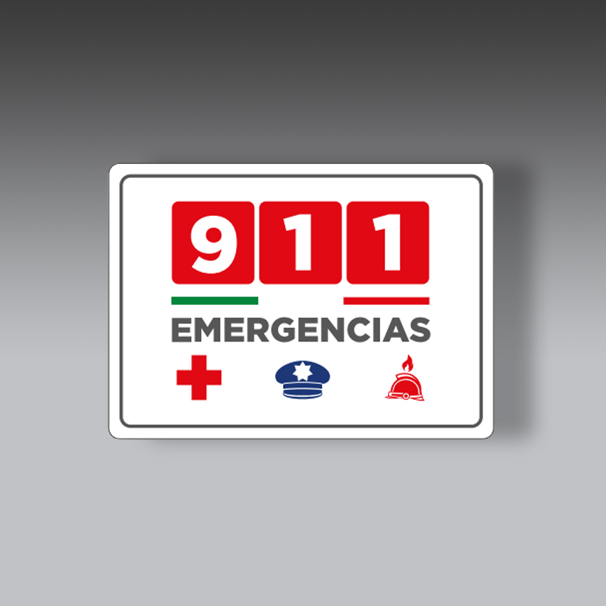 letreros para la seguridad industrial 911 emergencias modelo modelo 58 marca extinpar