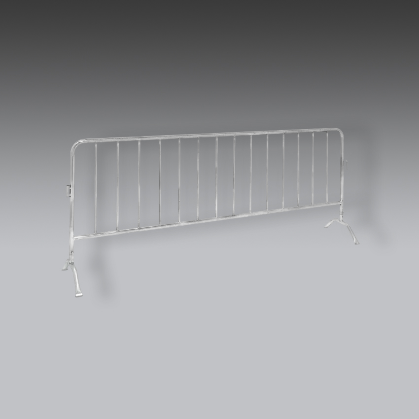 senalamientos viales para la seguridad industrial barrera de seguridad portatil galvanizada patas en puente modelo h 7086 marca uline